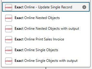 Zoekresultaten in Flow Builder met de Exact Online-acties