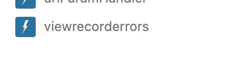 Het component viewrecorderrors in de lijst met custom componenten