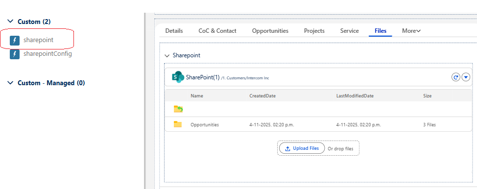 SharePoint-component op de Lightning-pagina